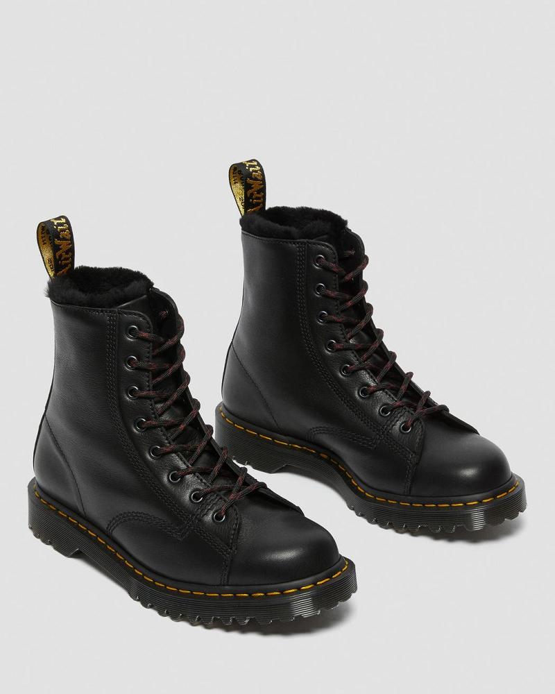 Dr Martens Barton Made in England Shearling Gevoerde Leren Enkellaars Heren Zwart | NL 368OKI